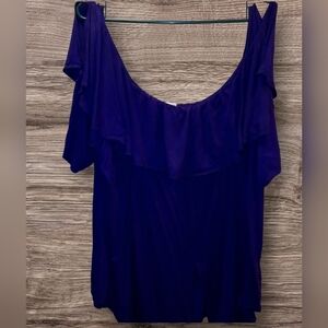 Kiyonna Blue Flowy Women's Top Plus Sized